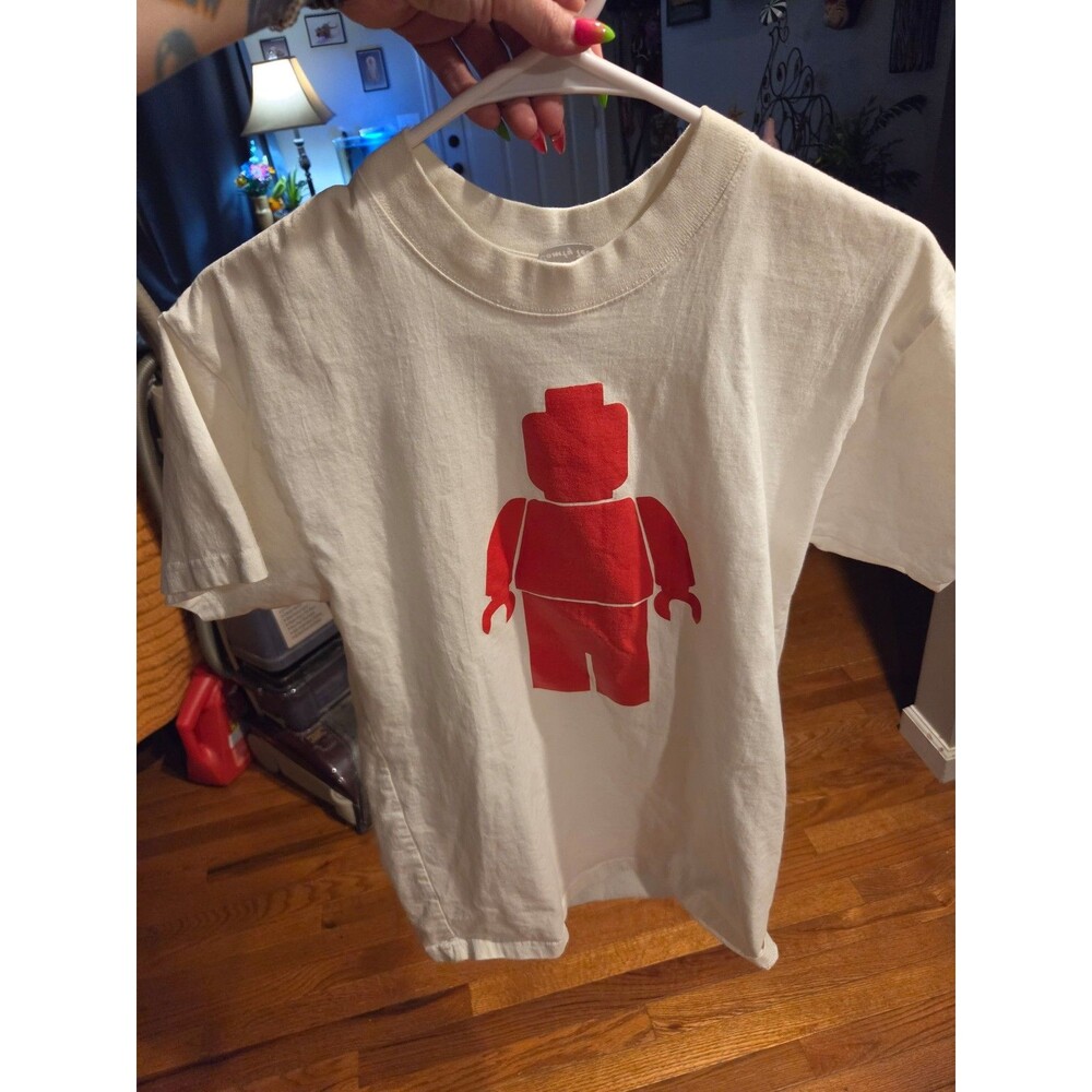 Otto Comfy Tee Small White T-Shirt with Red Minifigure Graphic